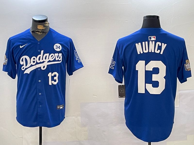 Men Los Angeles Dodgers #13 Muncy Blue Game 2024 Nike MLB Jersey style 11211